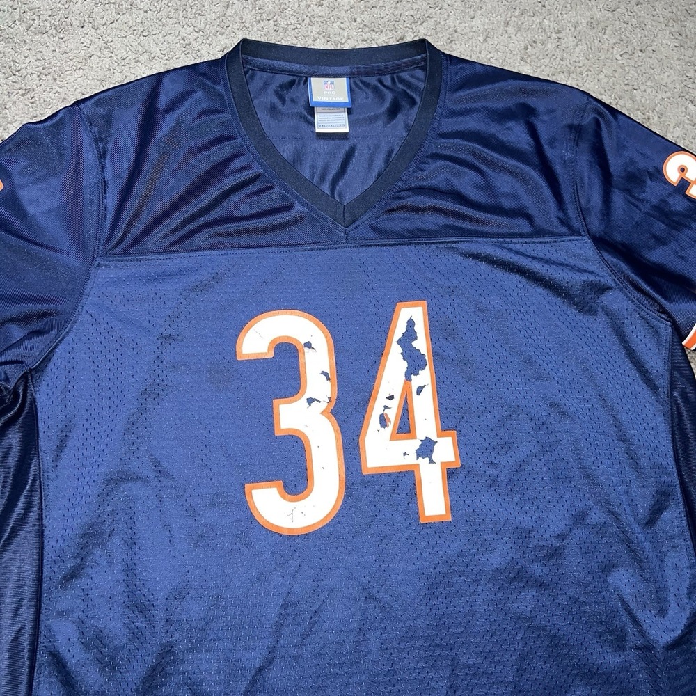 Vintage Reebok Walter Payton Chicago Bears Jersey Mens 2XL Blue NFL Throwback‎